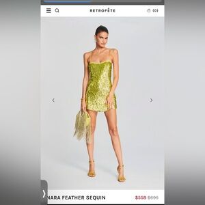 Retrofete Nara feather sequin dress